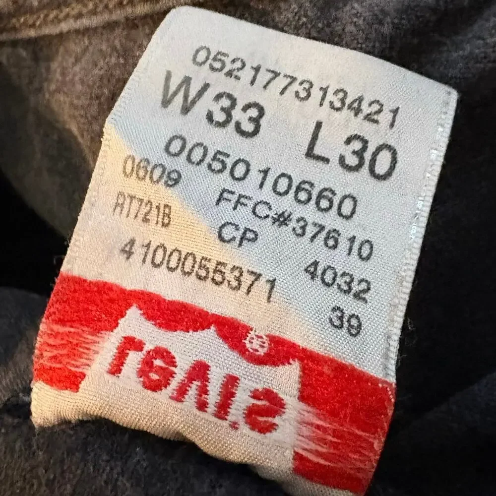 Vintage Y2K Levis 501 Faded Black Denim Jeans Mens 33x30 Button Fly Straight